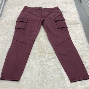 Women's Cargo Jeans in Plum